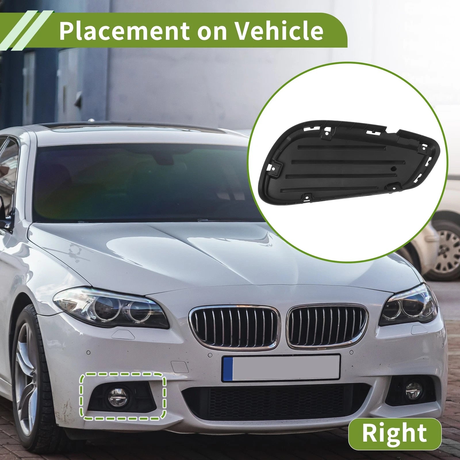 Front Right Fog Light Grill Replacement for Mercedes-Benz E-Class (2010–2016)
