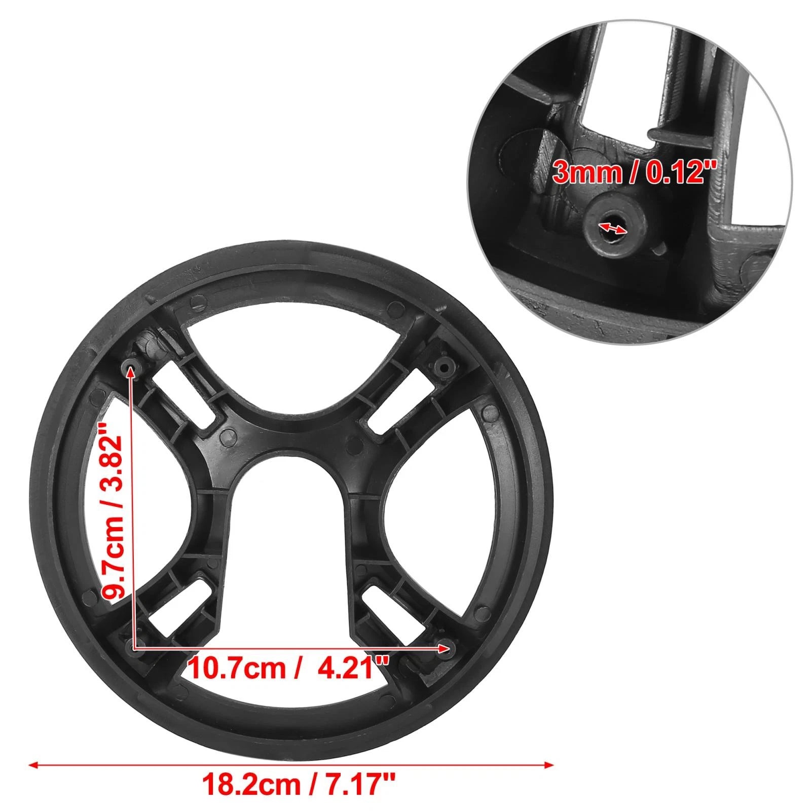 Bicycle Crankset Chain Wheel Cover Replacement for Black 42 Teeth (9.7–10.7cm)