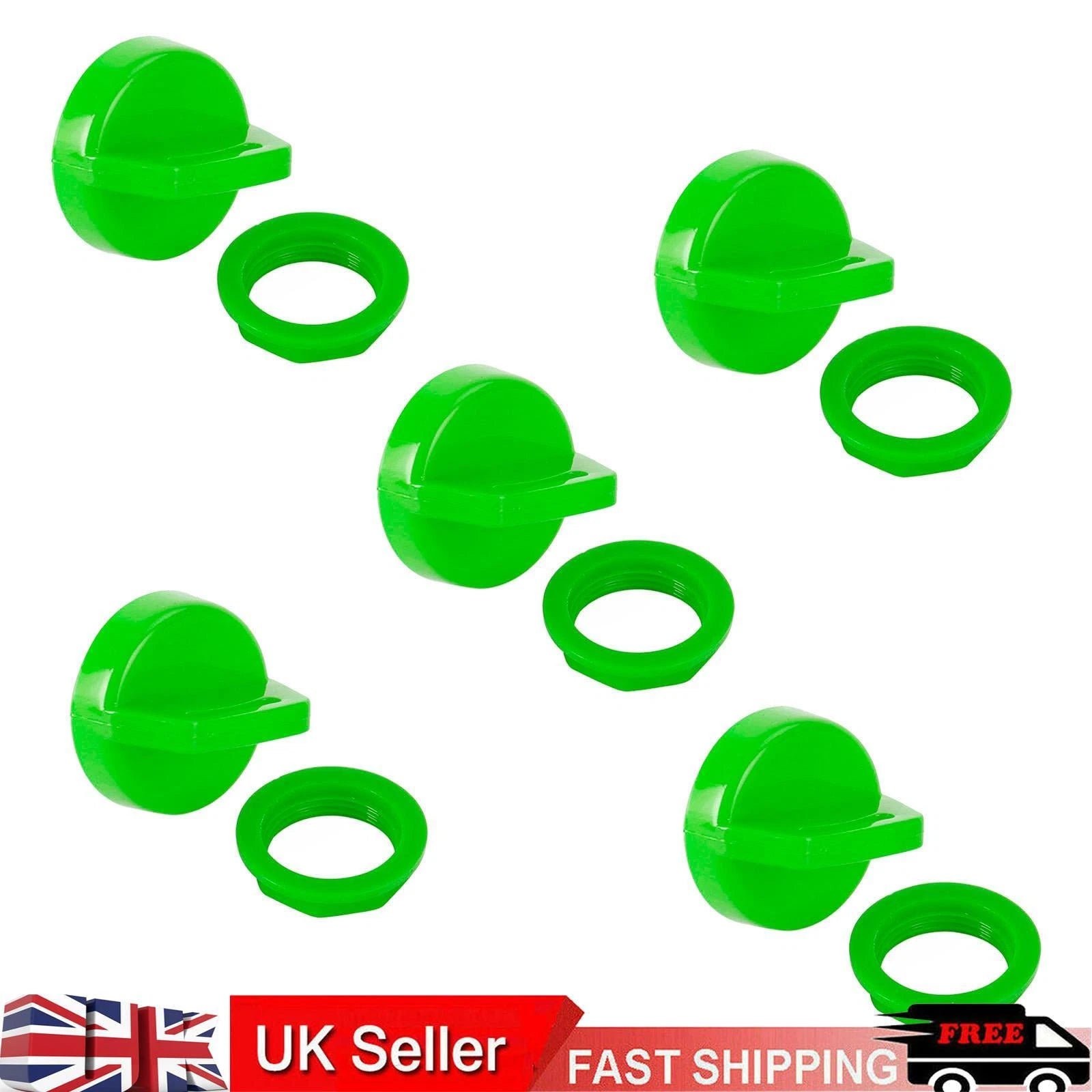 5X Green Ignition Key Cover w/Nut for Polaris RZR XP 570 800 900 1000 (2015–2021)