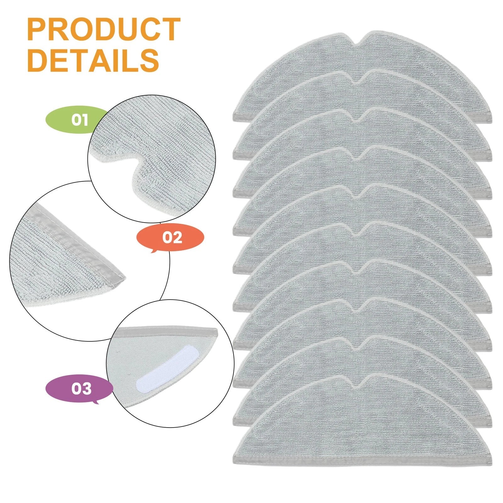Microfiber Mop Pad Cloth Kit for Homes with Pets