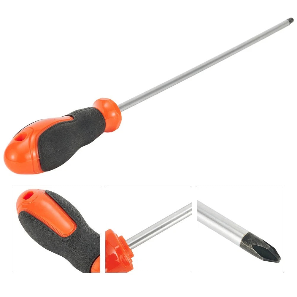 12 Inch Magnetic Screwdriver with Rubber Handle and Strong Magnet