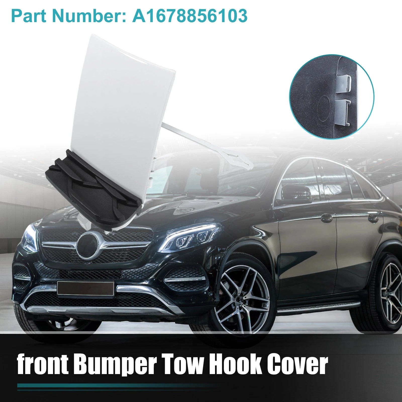 Front Bumper Tow Hook Cap Replacement for Mercedes-Benz GLE 350 (2016–2020)