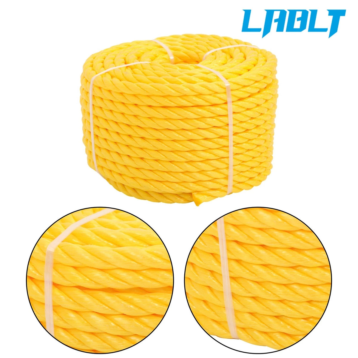 3 Stranded Braided Rope for Boats, Dock (1/2" × 100ft)