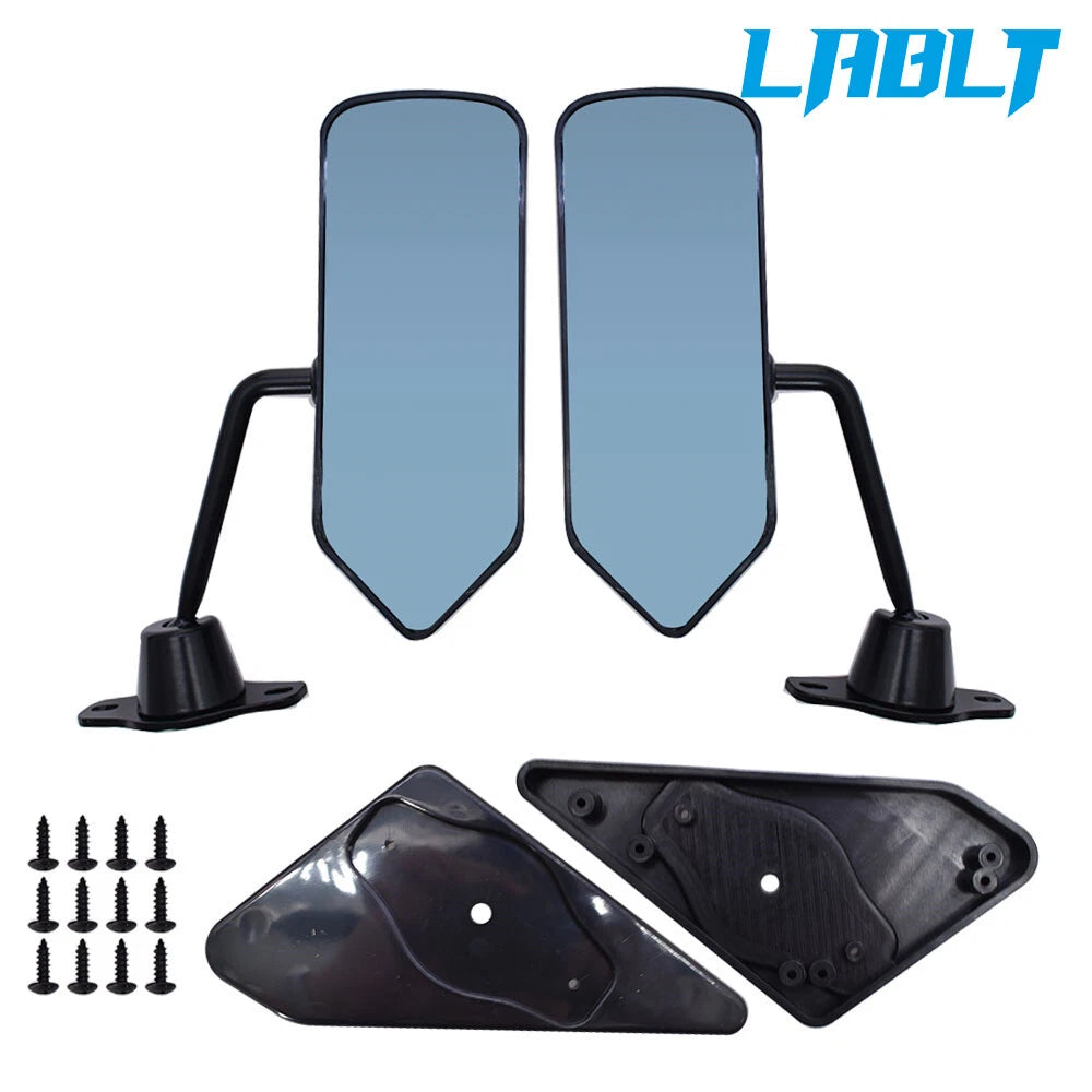 F1 Style Convex Glass Side Wing Mirrors for Universal Fit (2X)