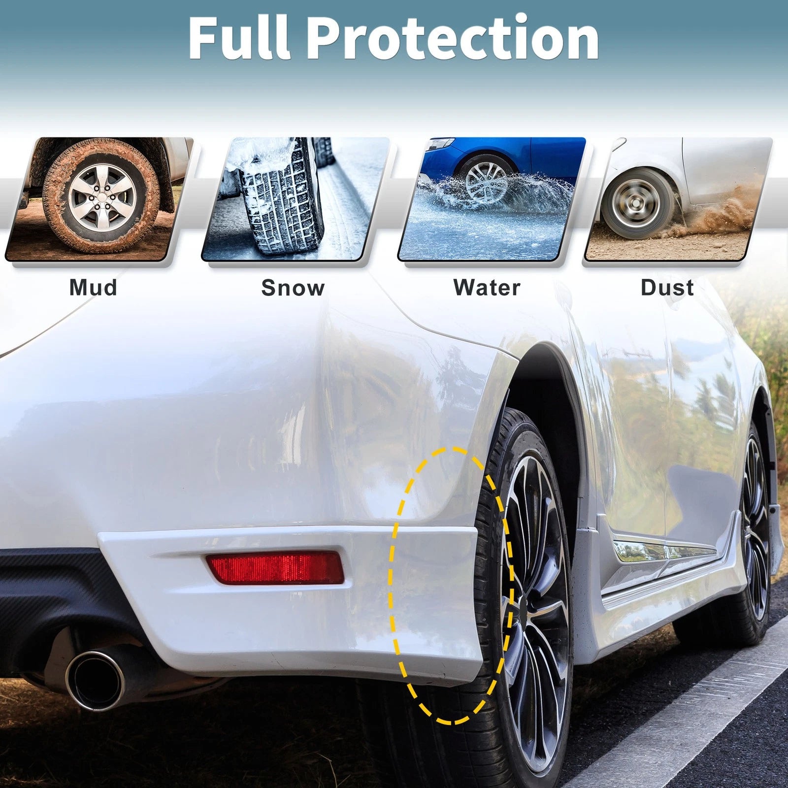 Mud Flaps Kit for Ford Ranger (2024–2025) Splash Guards No-Drill