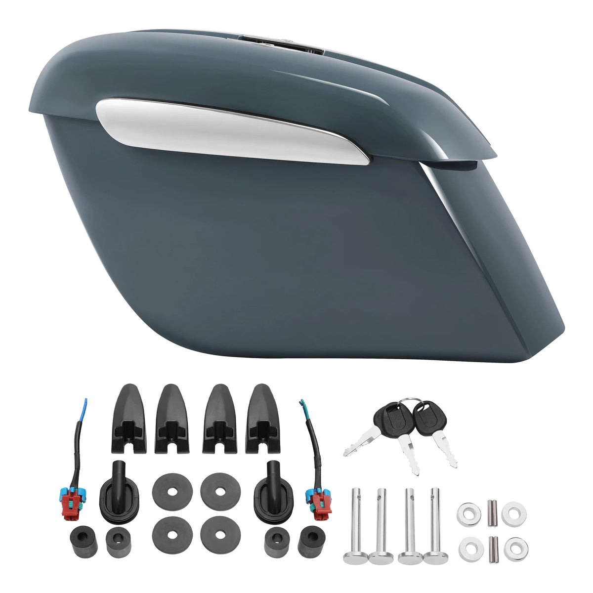 Saddlebags for Indian Chieftain Limited (2019–2025) Stealth Gray Azure w/ Graphics