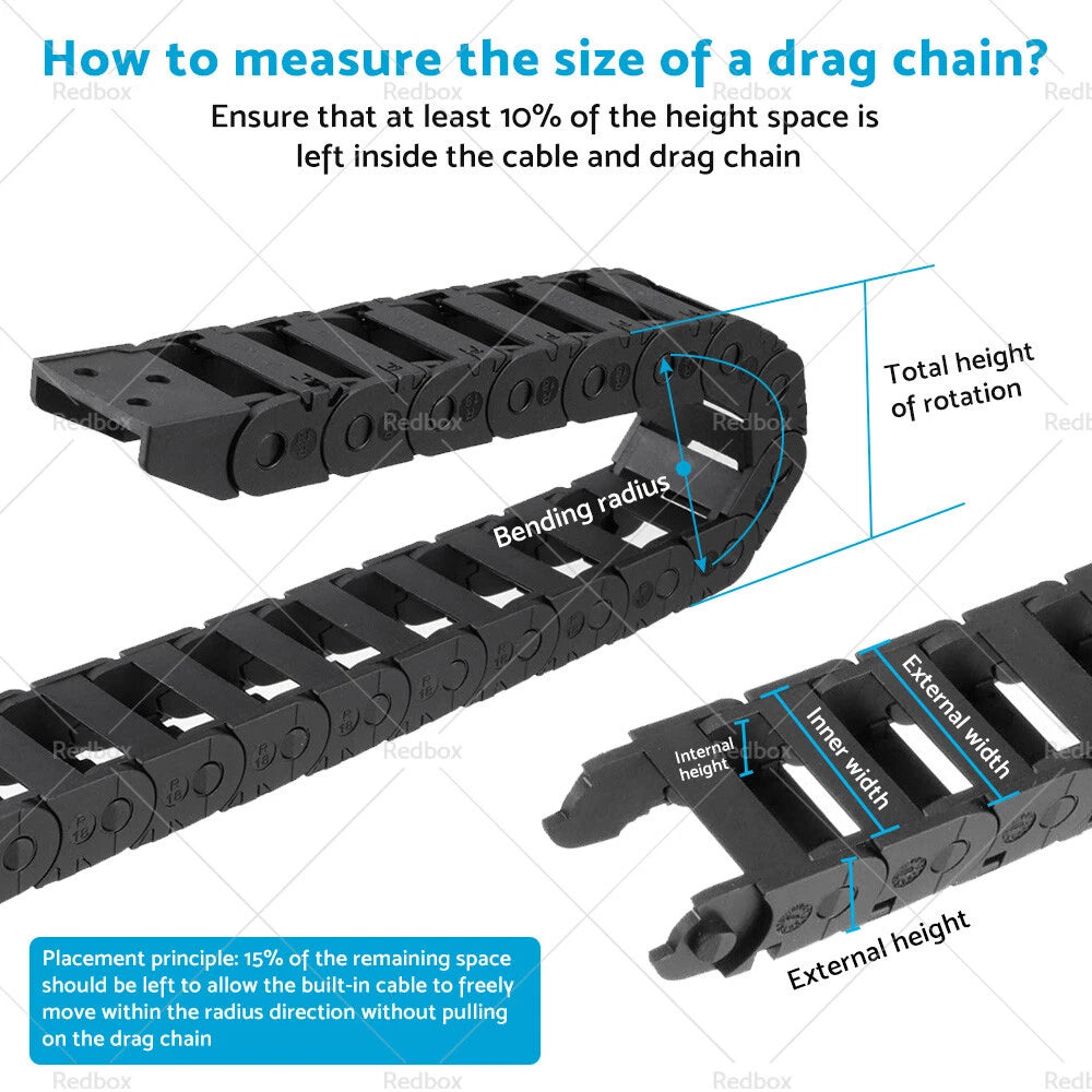 Drag Chain Cable Carrier 10mm x 20mm for CNC Router (Open Type)
