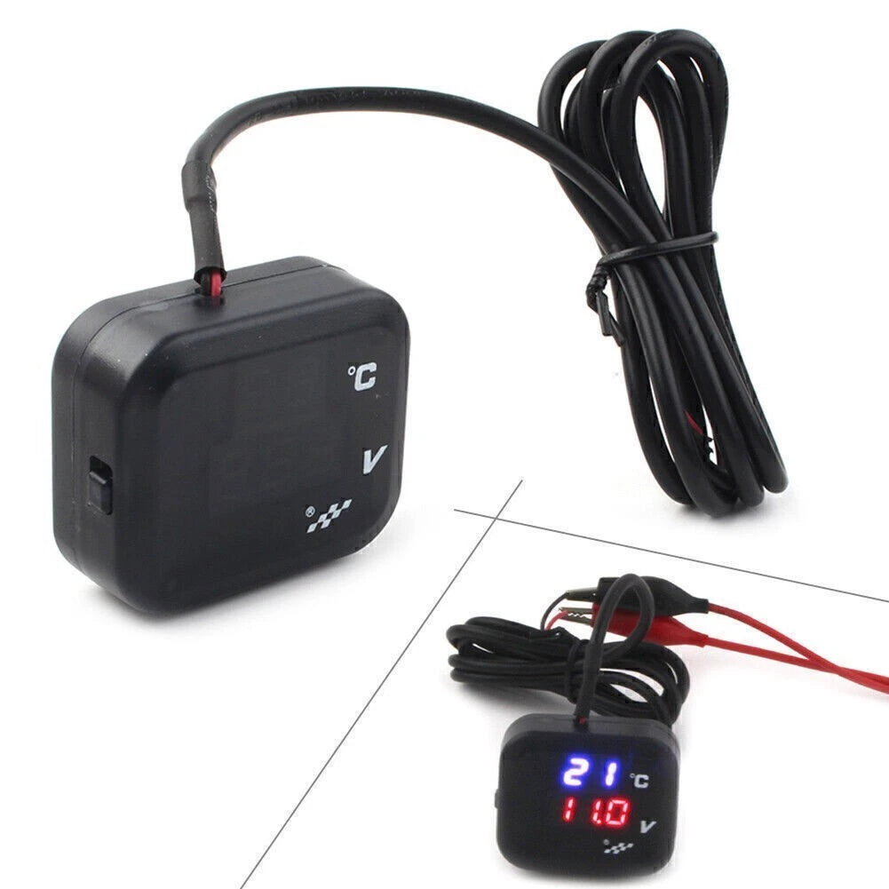 Air Temperature Gauge LED Voltmeter Panel Meter for Universal Use