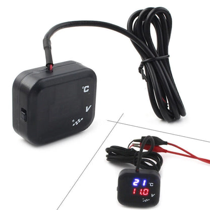 Air Temperature Gauge LED Voltmeter Panel Meter for Universal Use