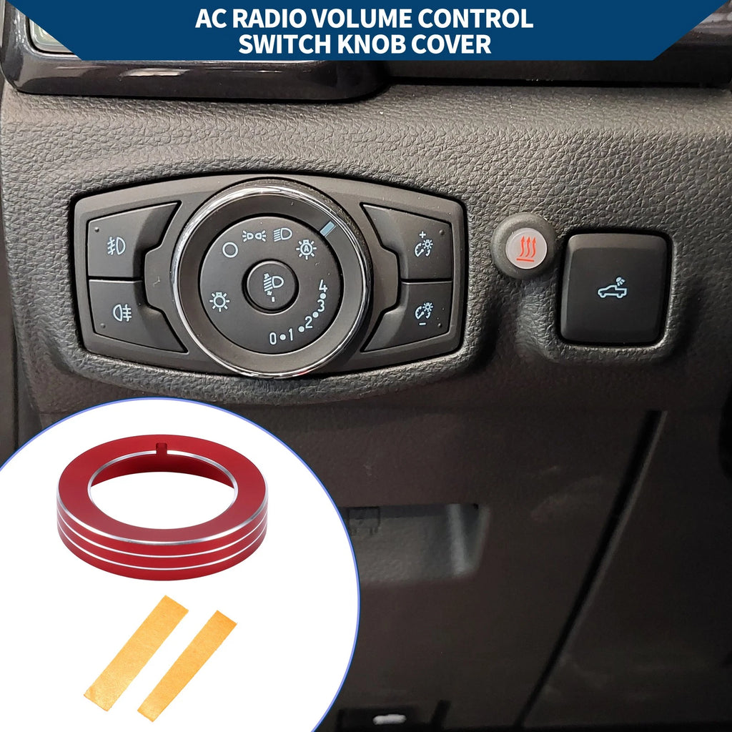 Headlight Switch Knob Cover Ring for Ford Mustang (2015–2020) Red