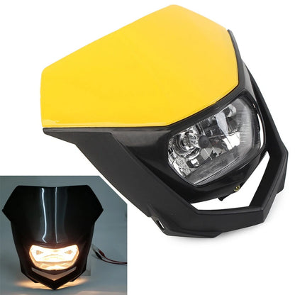 Front Headlight for Supermoto Dirt Bike (Universal Fit, Yellow)