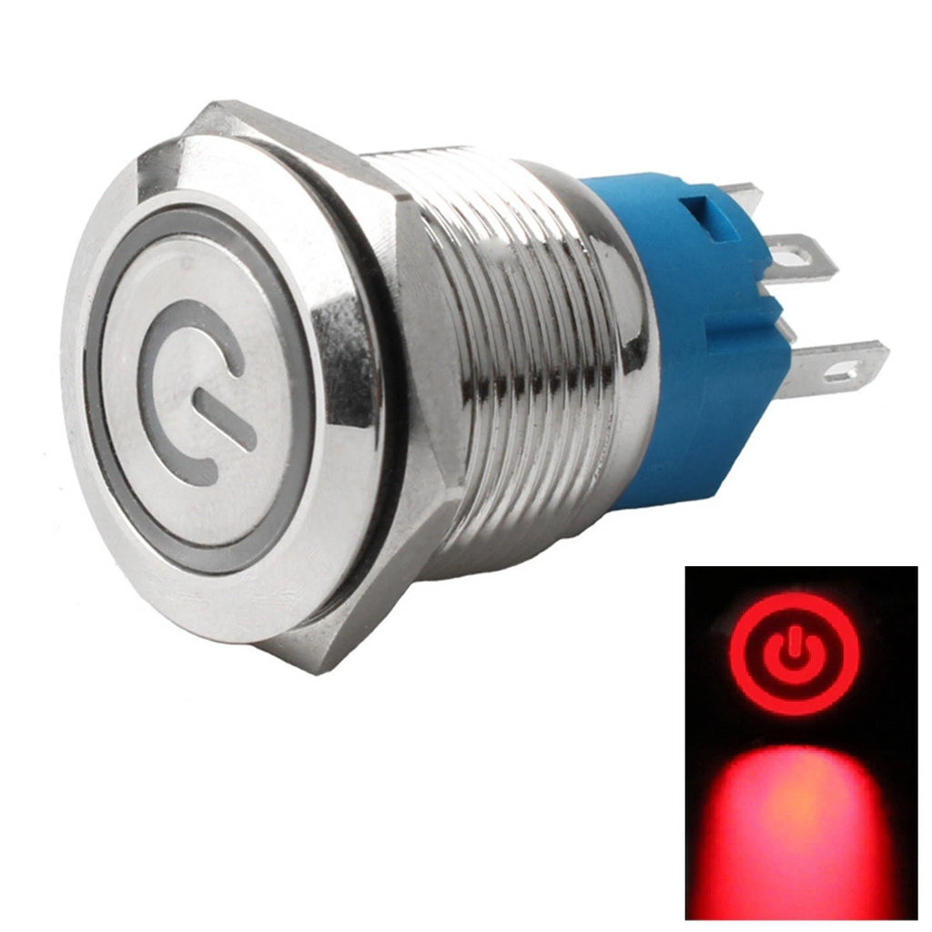 Vandal Proof Stainless Steel Push Button Switch with LED (110V/220V)