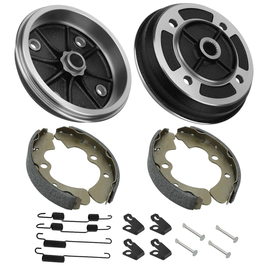 Set of 2 Front Wheel Brake Drum Hub & Shoes for Kawasaki Mule 2520 (1993–2000)