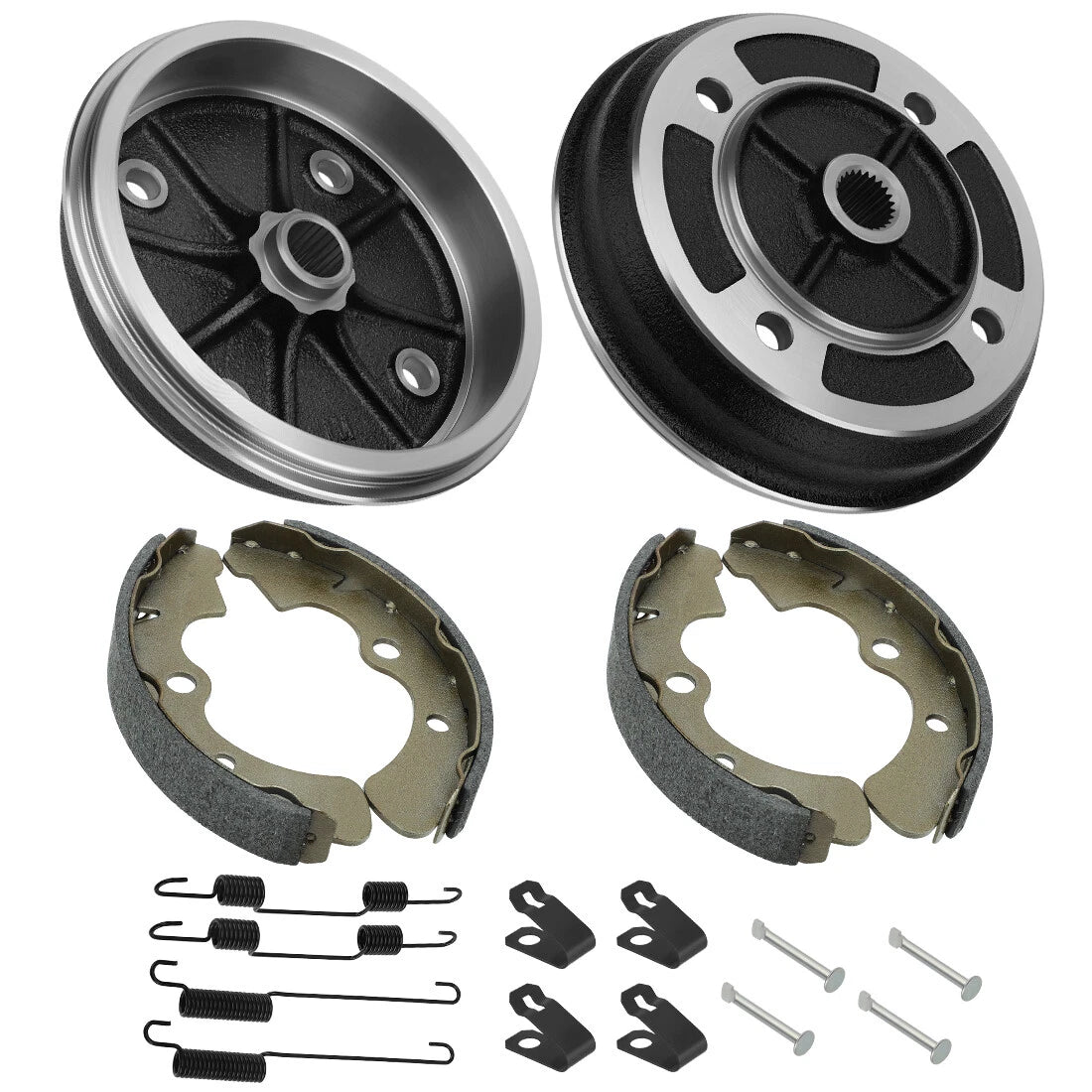 Set of 2 Front Wheel Brake Drum Hub & Shoes for Kawasaki Mule 2520 (1993–2000)