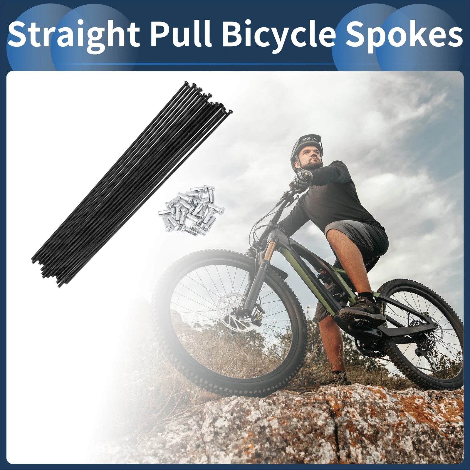 Straight Pull Bike Spokes 183mm Replacement Set for 14G Wheel (183mm)