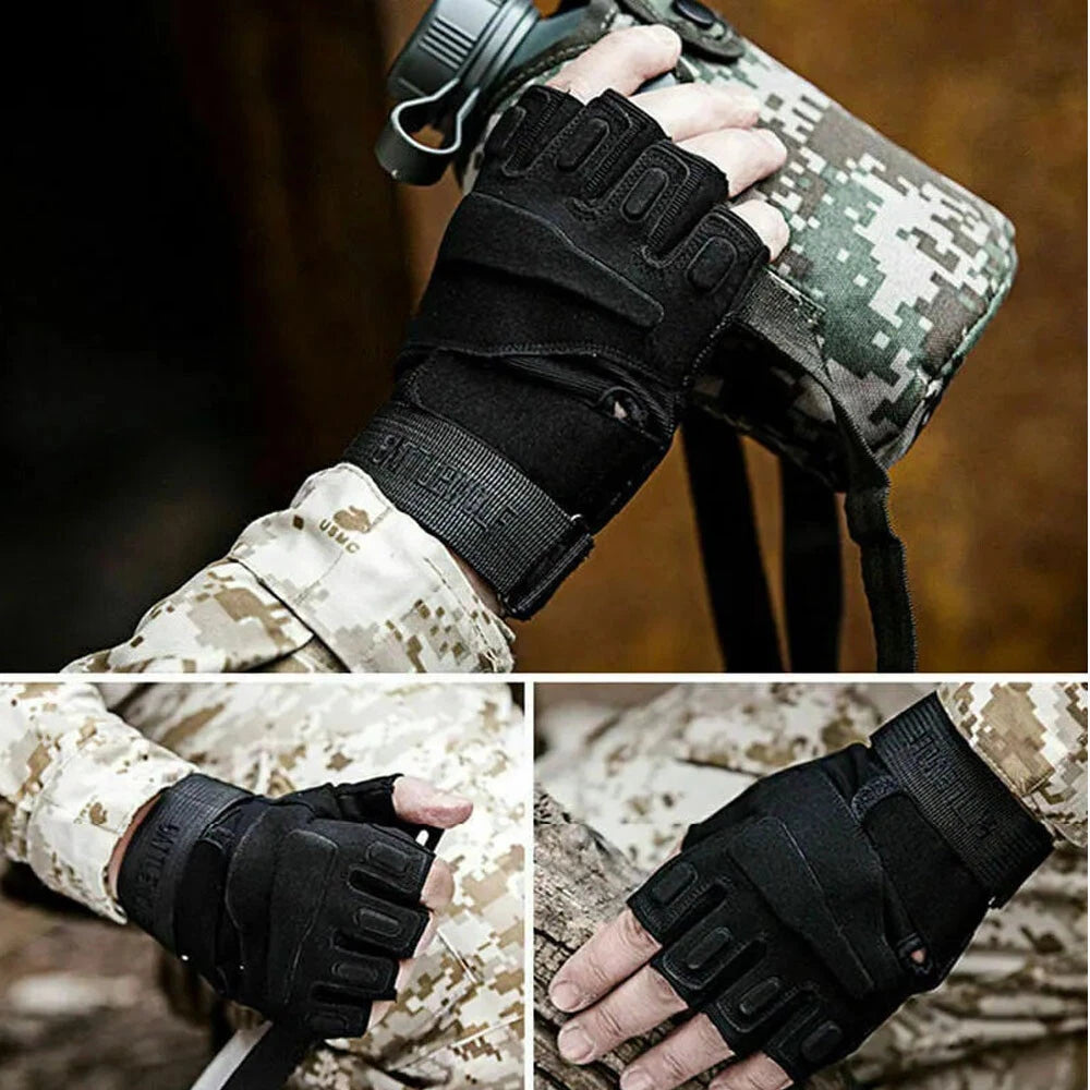 Motorcycle Motocross Gloves for Motorbike Racing (Fingerless Tactical)