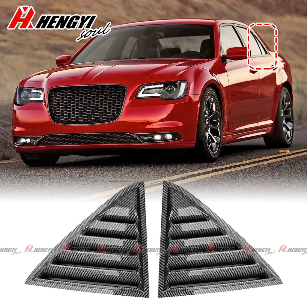 2X Carbon Look Side Window Louvers for Chrysler 300 (2011–2023)