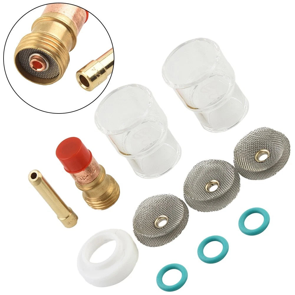 TIG Torch Set for WP-17 (Welding Torch #12, 3/32 Gas Lens Collet Kit)