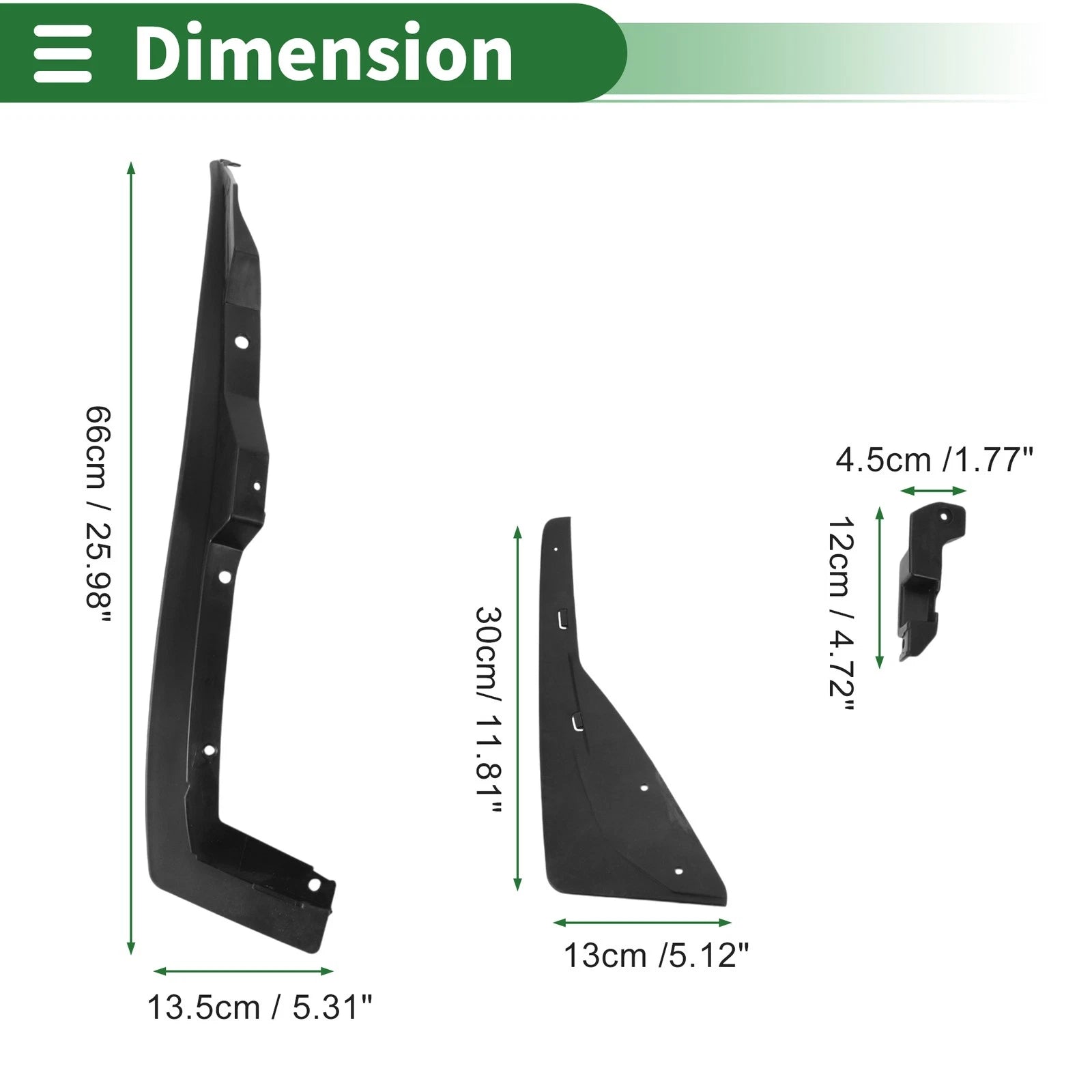 Mud Flaps Splash Guards Front Set with Mounting Hardware for Chevrolet Camaro (2013–2015)