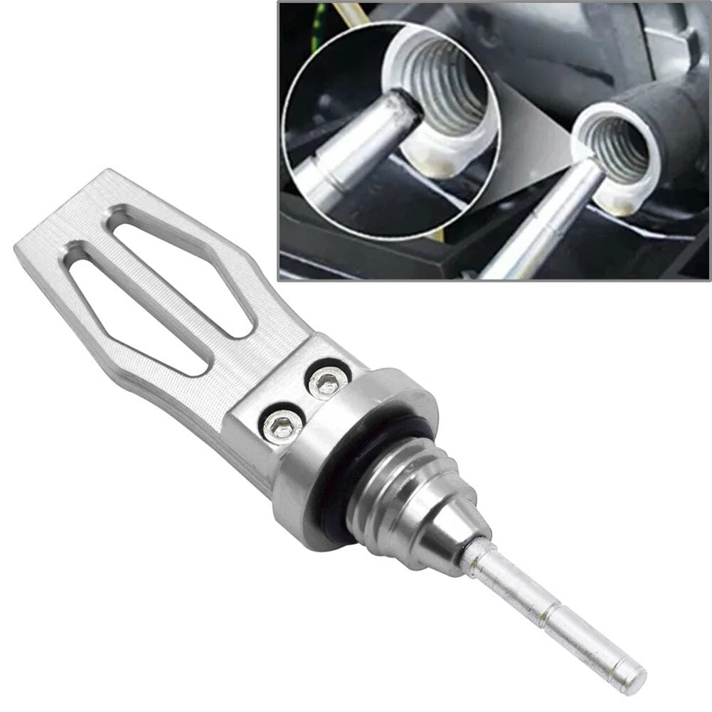 CNC Motorcycle Engine Oil Dipstick Cap Plug for Crankcase (Silver)