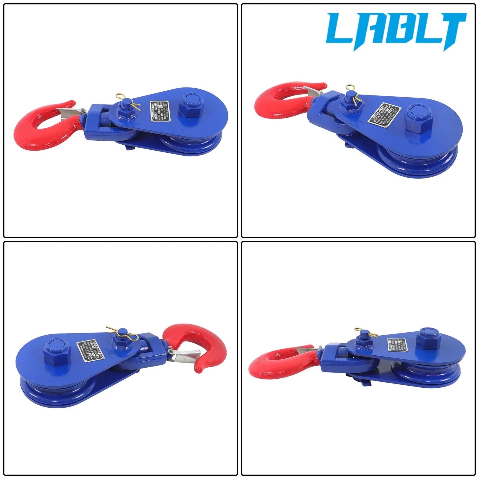 8T Snatch Block with Hook for LABLT (6" Sheave, 3/4" Wire Rope)