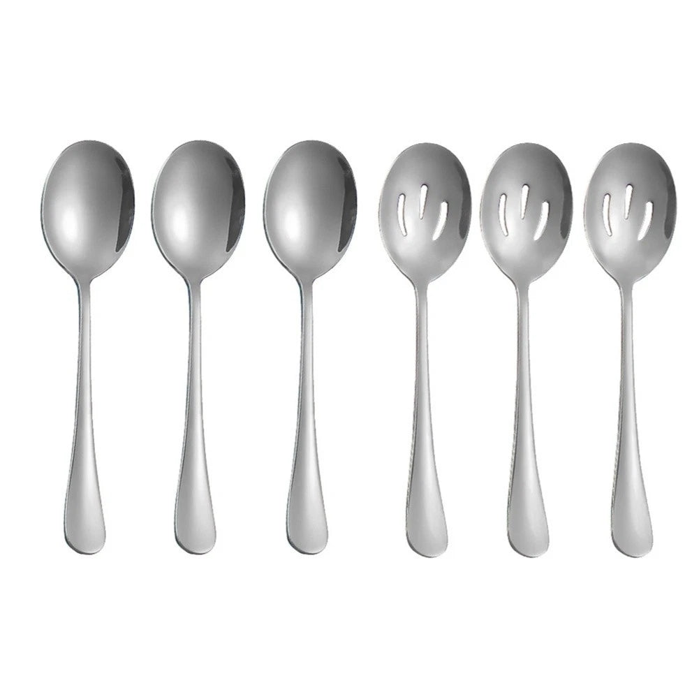 6-Piece Stainless Steel Dinner Spoon Set for Banquet and Wedding