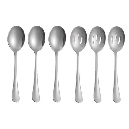6-Piece Stainless Steel Dinner Spoon Set for Banquet and Wedding