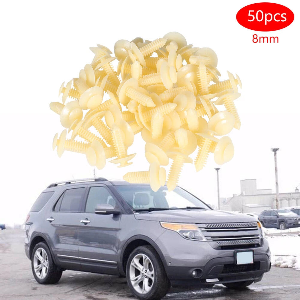 50Pcs Plastic Retainer Push Rivet Fastener Clips for Ford GMC