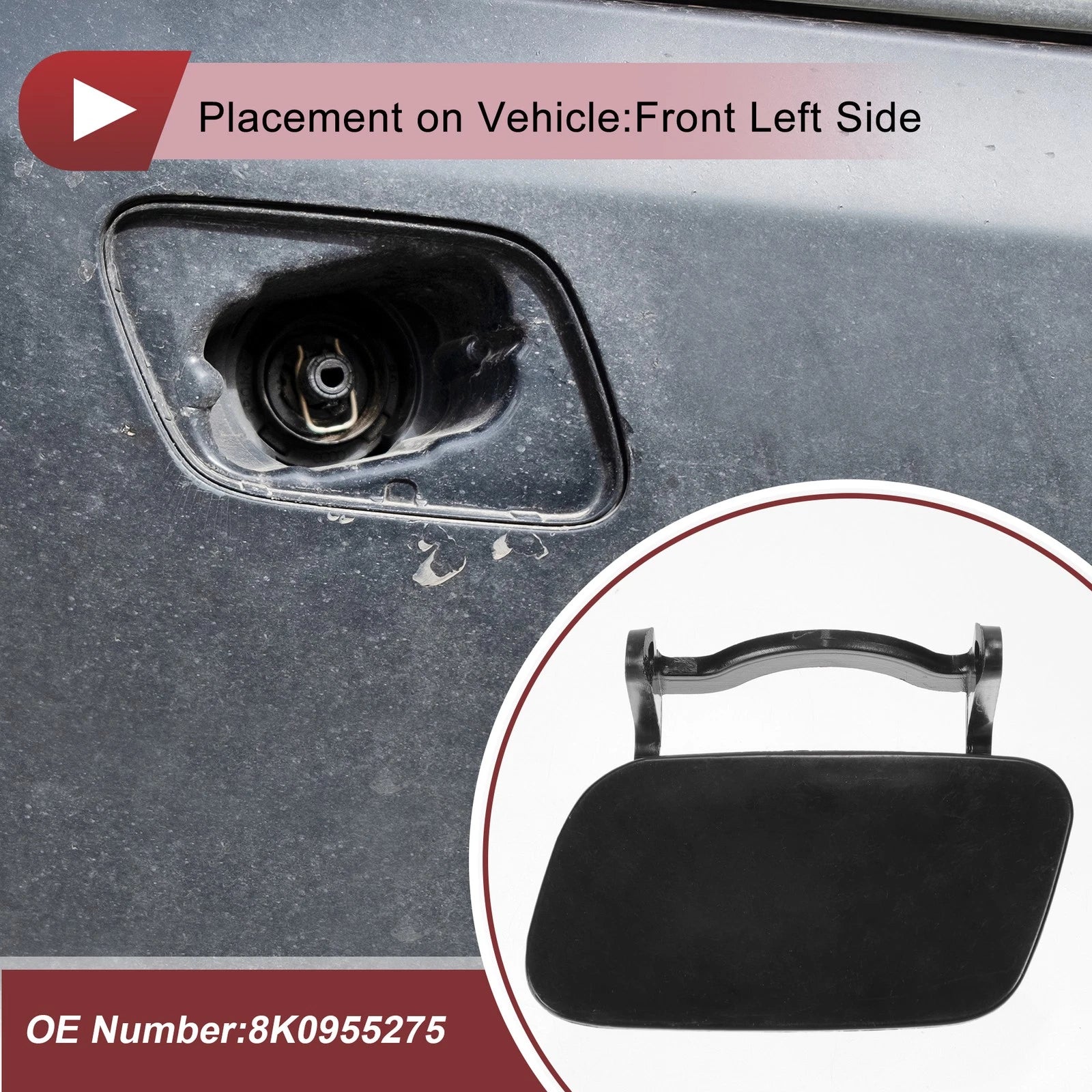 Front Left Washer Nozzle Cover Cap Replacement for Audi A4 (2013-2016)