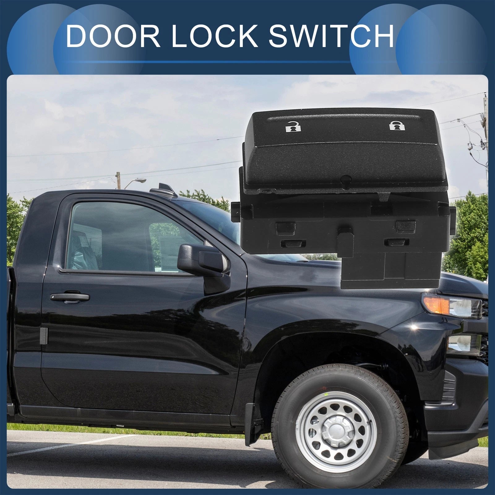 Door Lock Switch Front Left Driver Replacement for Chevrolet Silverado 2016