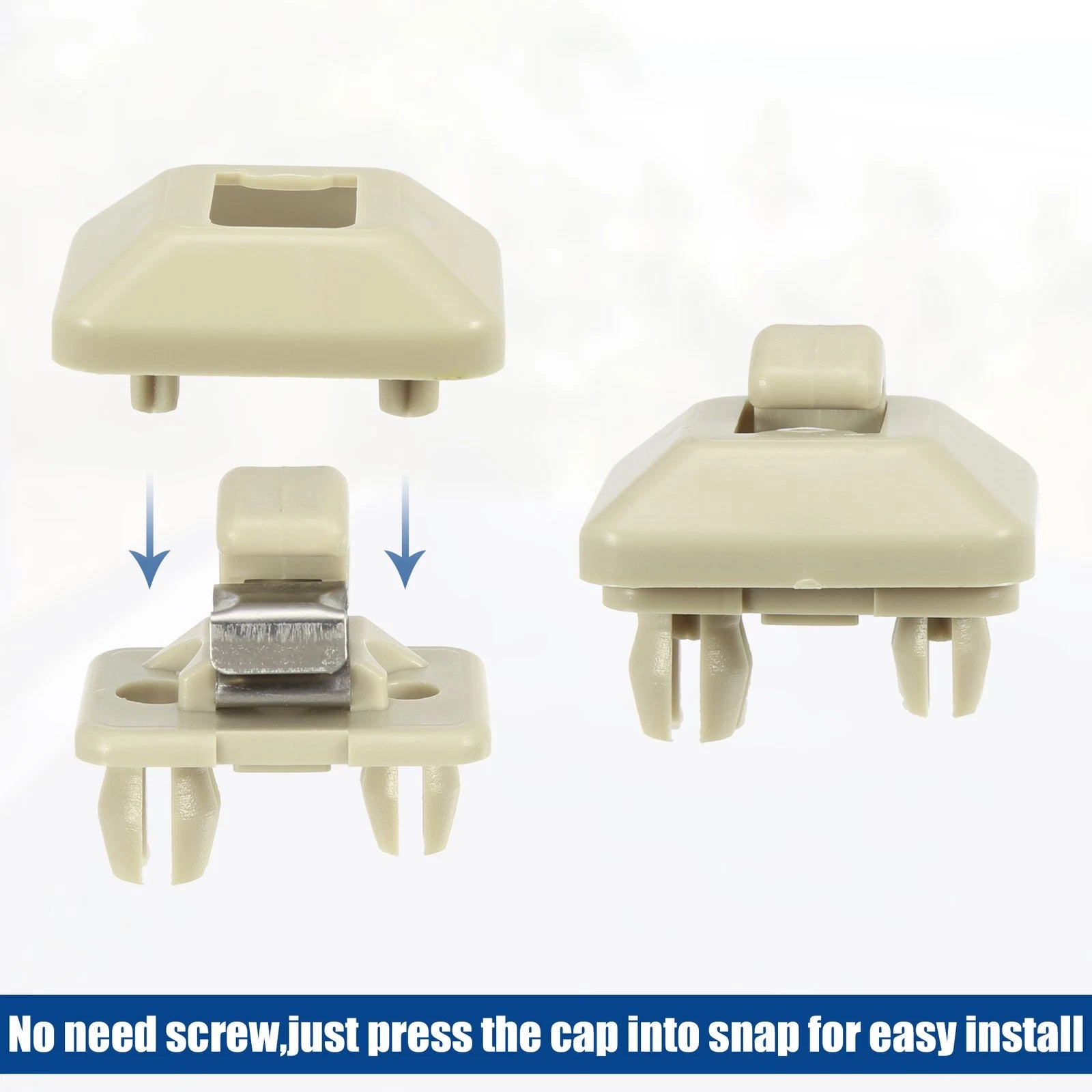 Set of 4 Sun Visor Clips for Audi (Beige)