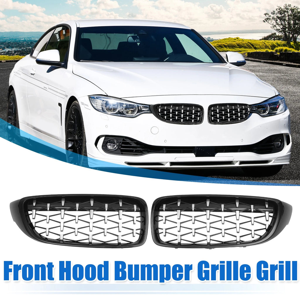 Front Hood Bumper Grille Grill Pair Replacement for BMW 428i xDrive (2017–2021)