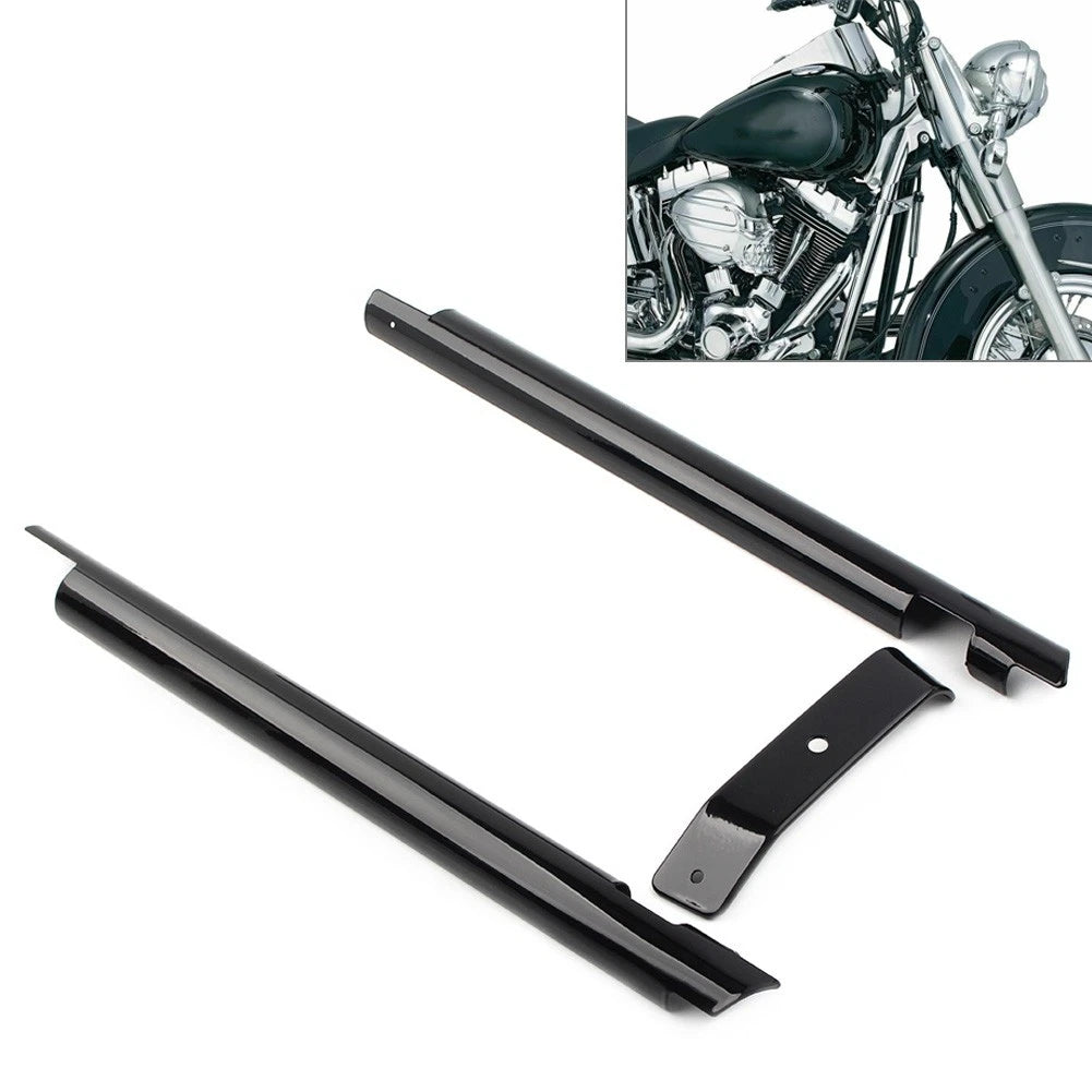 Down Tube Frame Covers Accent Trim for Harley Softail Twin Cam (2000–2006) Black