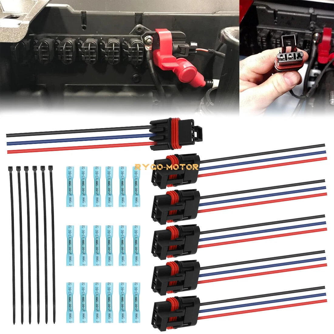 6 Pulse Bar Power Plug Bus Connector Pigtail for Polaris RZR PRO XP (2020–2023)