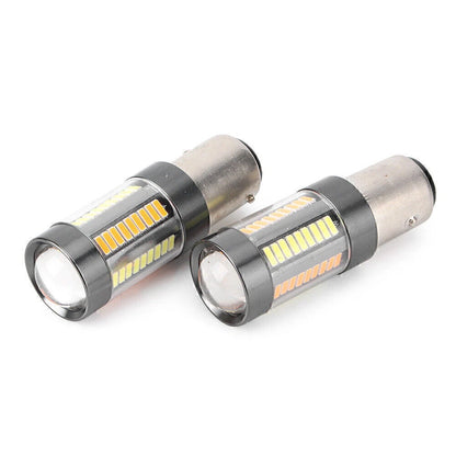 Set of 2 990LM Amber White Switchback 1157 BAY15D Turn Signal Bulbs