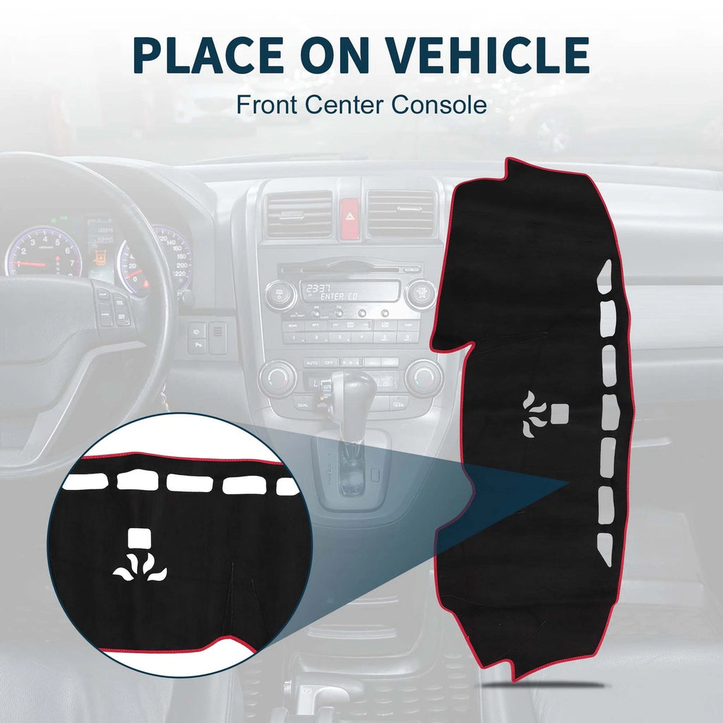 Dashboard Dash Cover Mat for Honda CR-V (2017–2022) Sun Protector Black Red