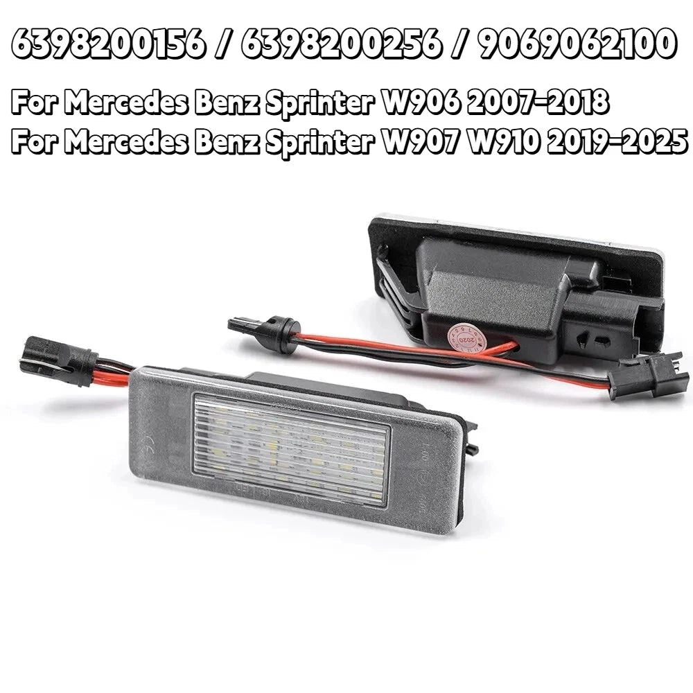 2X Rear License Plate LED Light for Mercedes Benz Sprinter W906 (2007–2018)