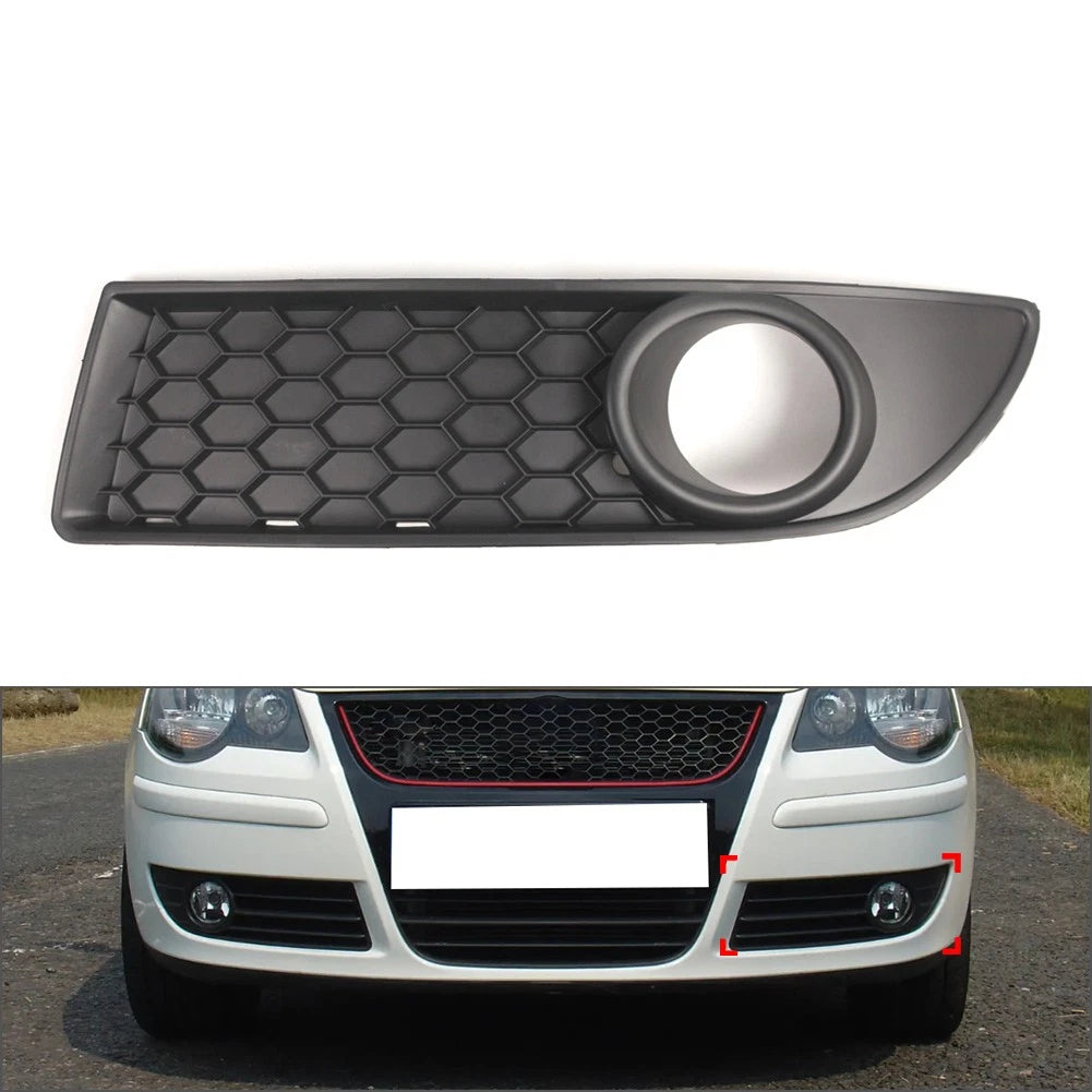 Left Side Front Bumper Fog Light Grille Cover for VW Polo (2005–2009)