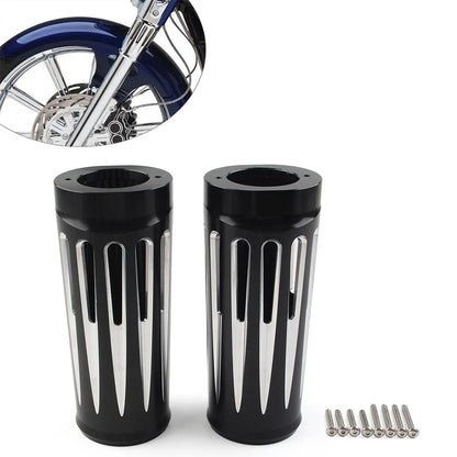 2" CNC Fork Boots Cover for Harley Touring (1984–2013) Pair Black