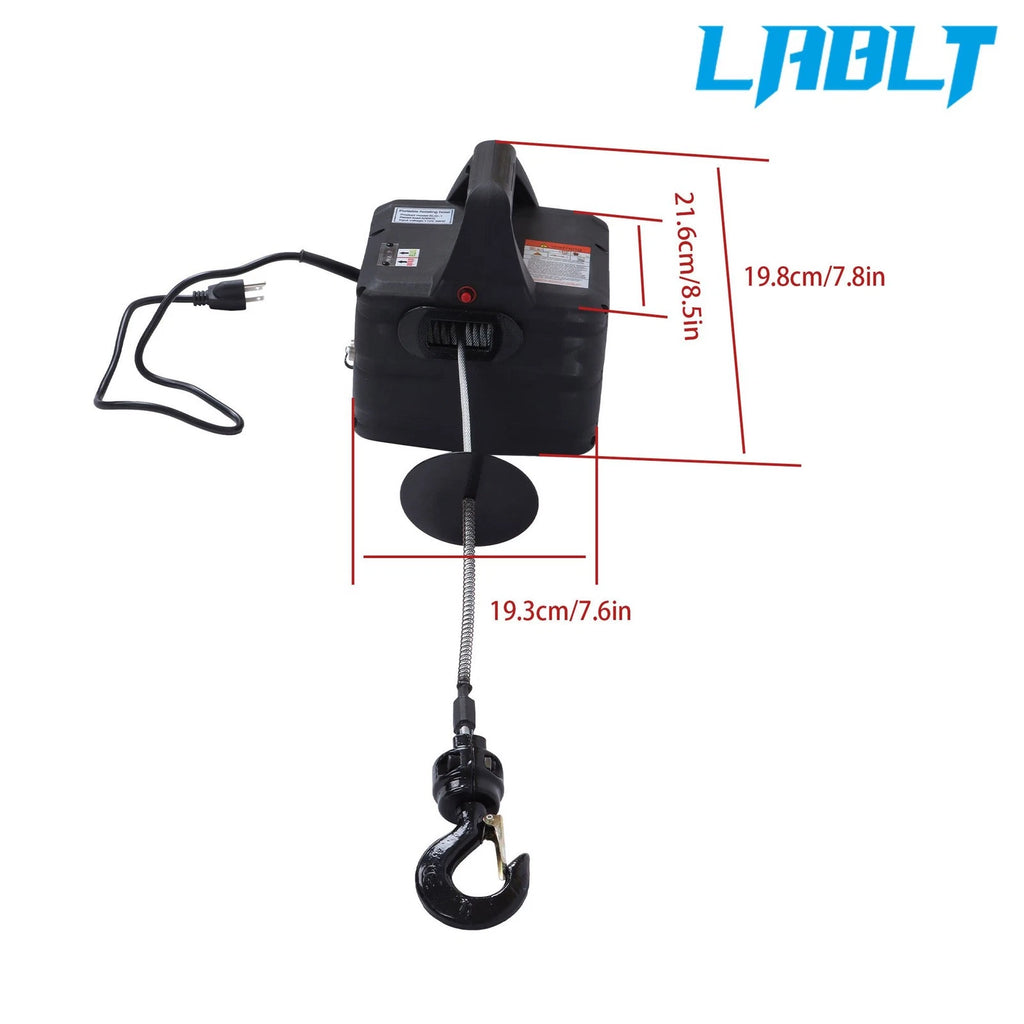 2X Portable Electric Hoist Winch 1100lbs Wireless Remote Control 1500W