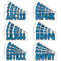 Set of 4 Boat Registration Decals A-Z & 0-9 Blue