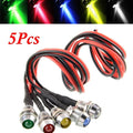 Set of 5 LED Indicator Light Bulbs for Car Boat Dash Panel