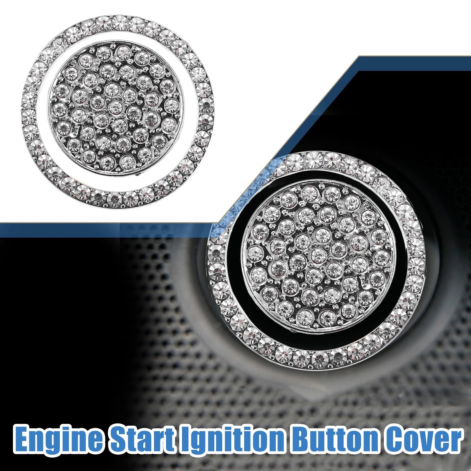 Ignition Button Decal for Range Rover (Aluminum Alloy, Silver Tone)
