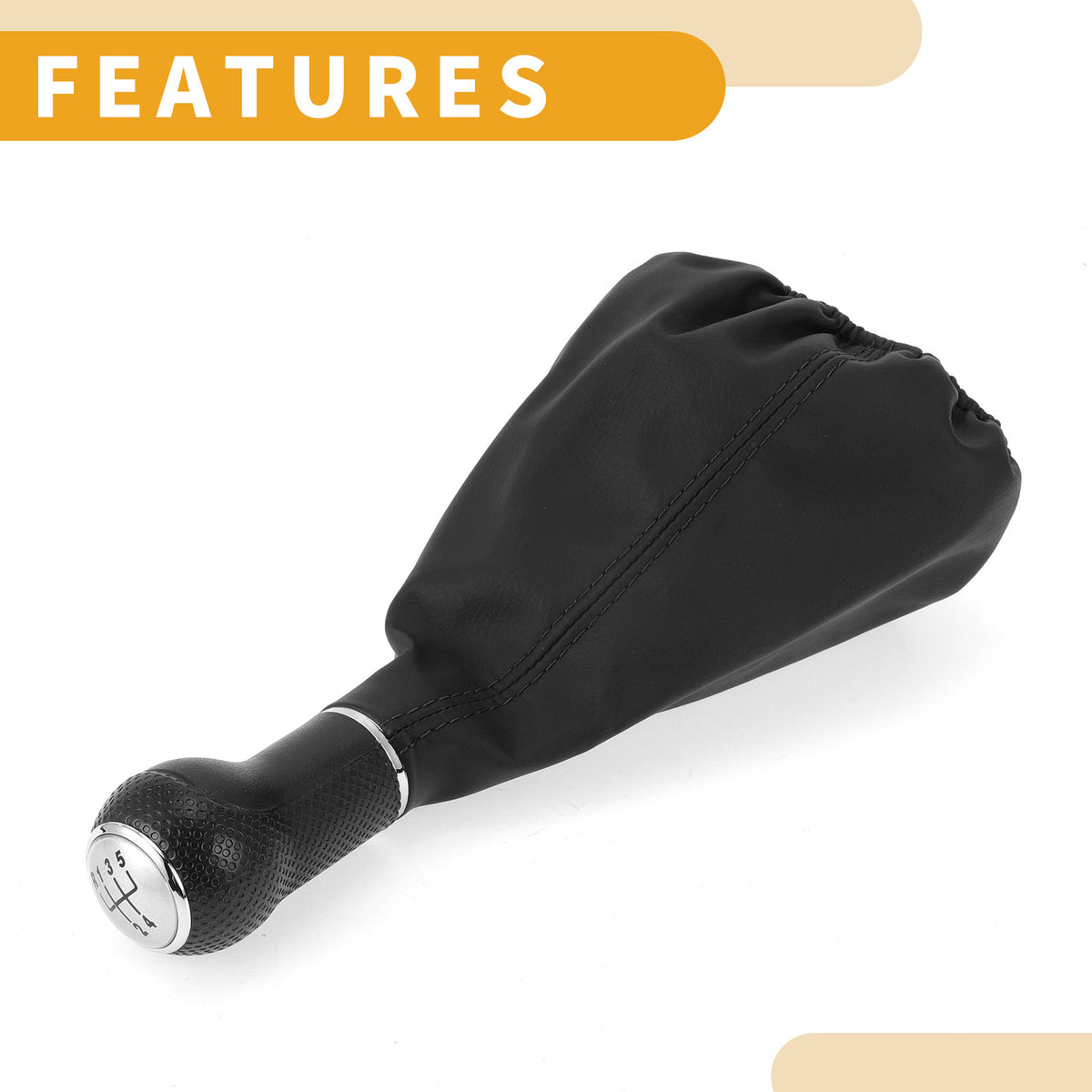5 Speed Gear Shifter Knob with Cover Replacement for Volkswagen Polo (1996–2001)