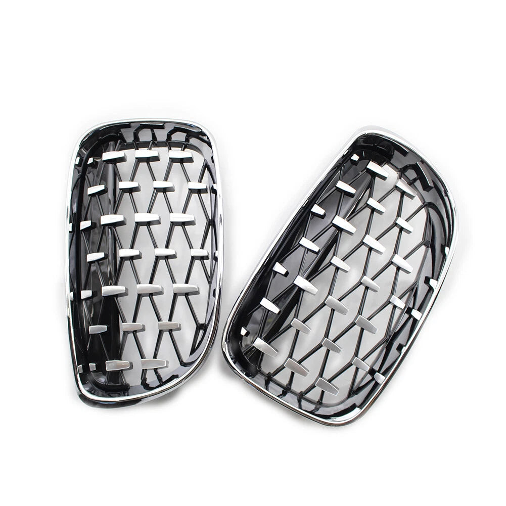 Chrome Black Diamond Front Kidney Grill for BMW 1 Series (E81 E82 E87 E88)