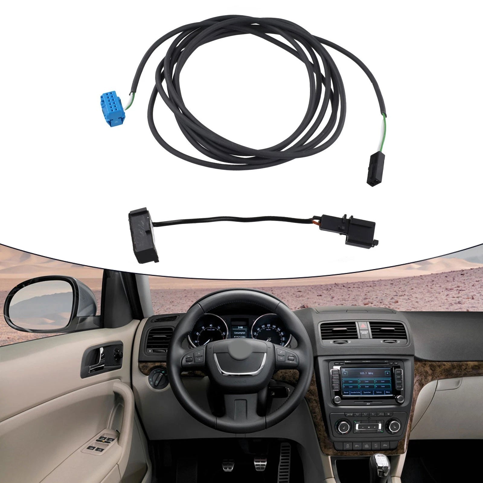3BD035711 Microphone for VW RNS510 RCD510 (2006–2012) with Harness Cable