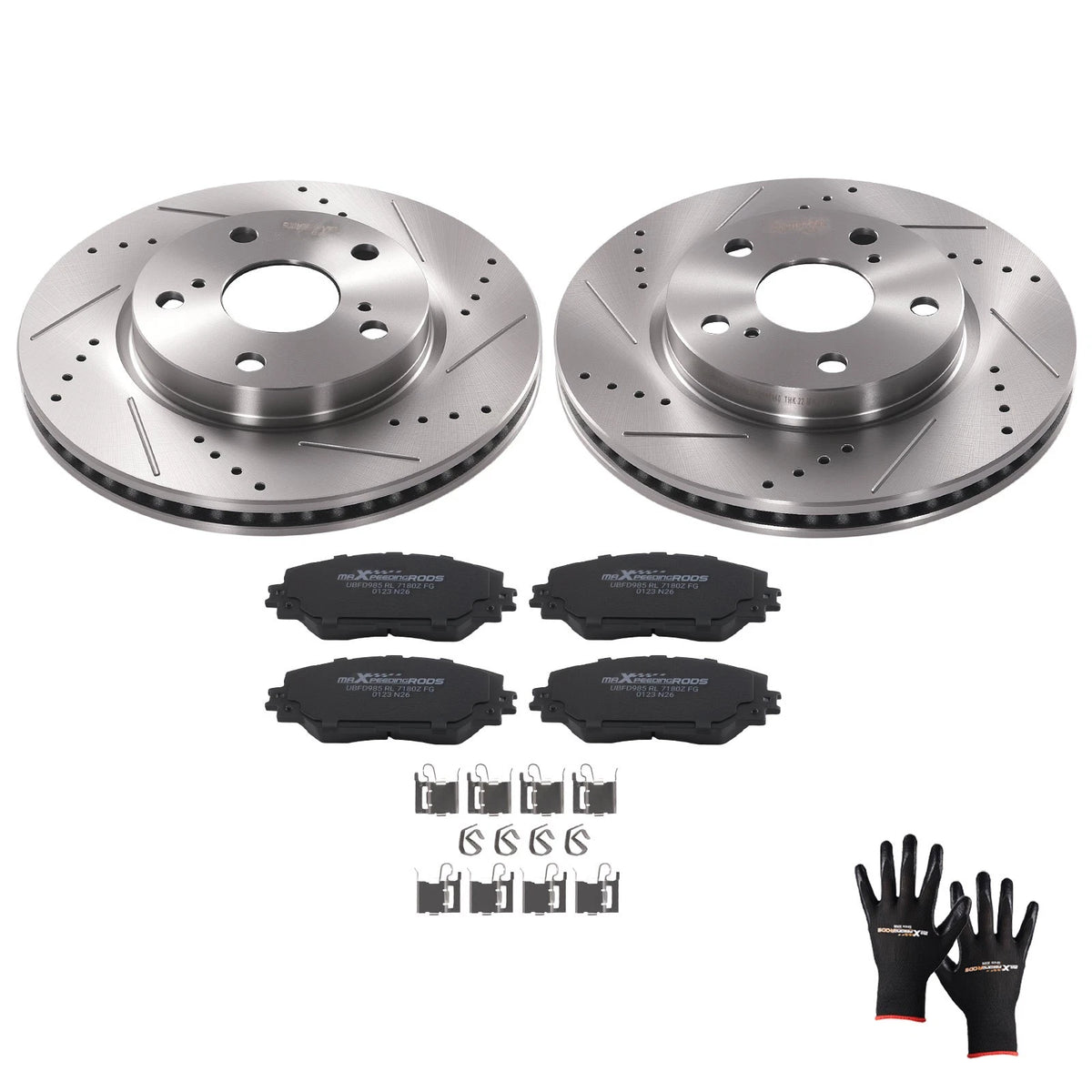 Front Brake Rotors and Pads Kit for Toyota Prius V (2012–2017), RAV4 (2006–2018) D1210