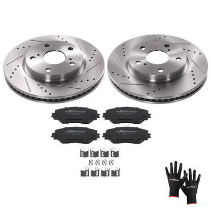 Front Brake Rotors and Pads Kit for Toyota Prius V (2012–2017), RAV4 (2006–2018) D1210