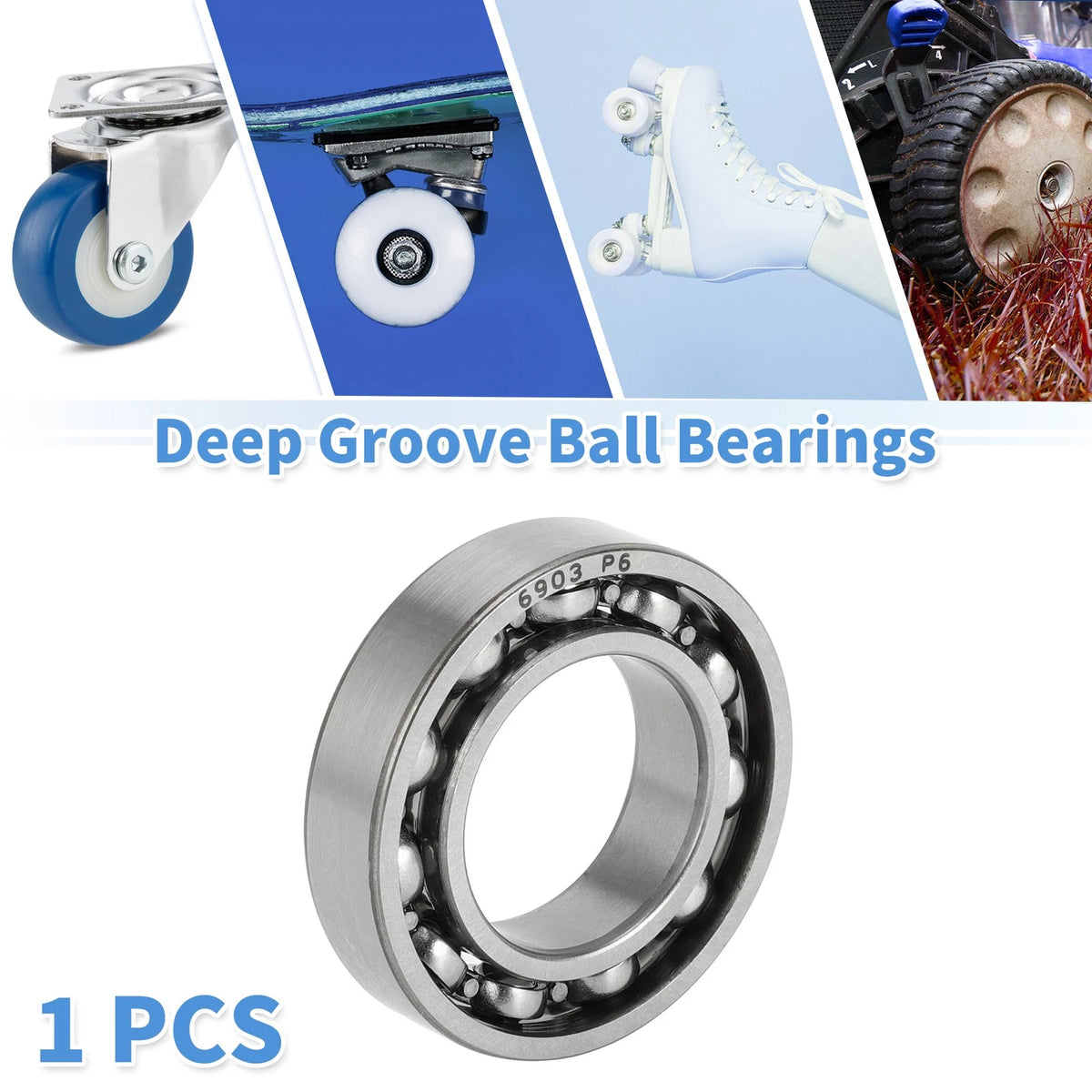 Deep Groove Ball Bearing 17x30x7mm for Scooter Skateboard (1 Pc)