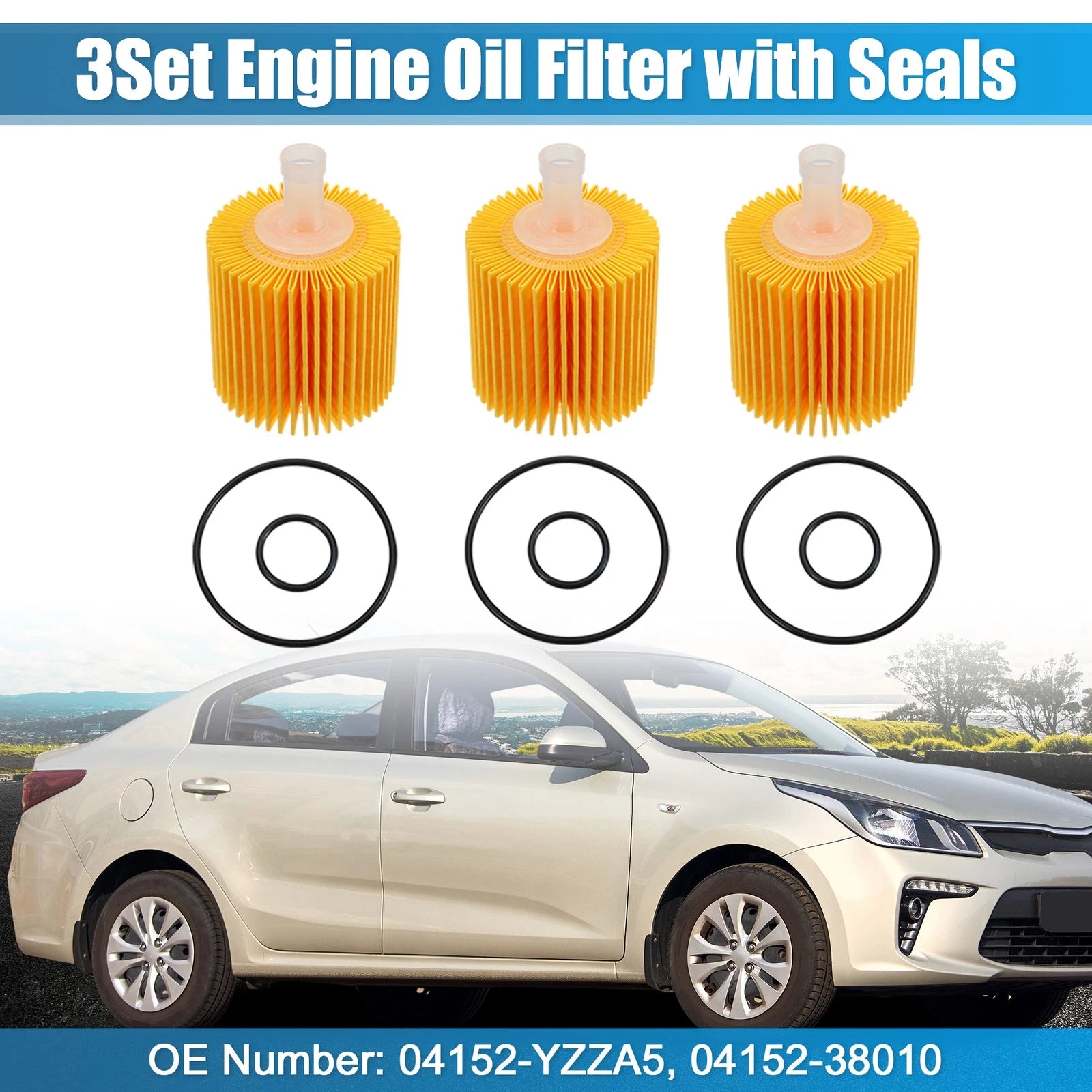 Engine Oil Filter Replacement for Toyota Tundra 3 Piece Set (2007–2021)